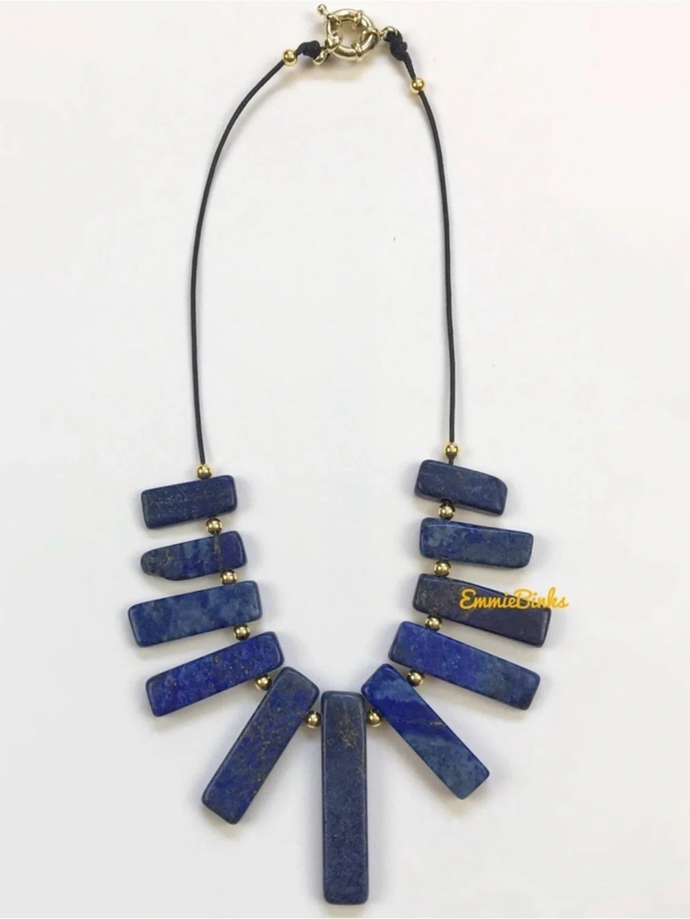 New Genuine Lapis Lazuli & Sodalite Gemstone Statement Collar Choker Necklace